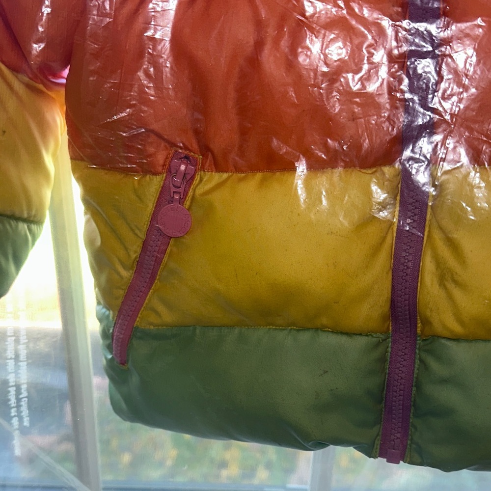 Stella McCartney Kids Colorful Rainbow Striped Puffer Jacket size 6 - Picture 6 of 7
